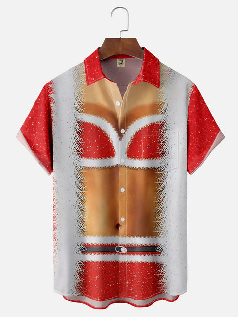 Men's Christmas Funny Graphic Short Sleeve Hawaiian Shirt